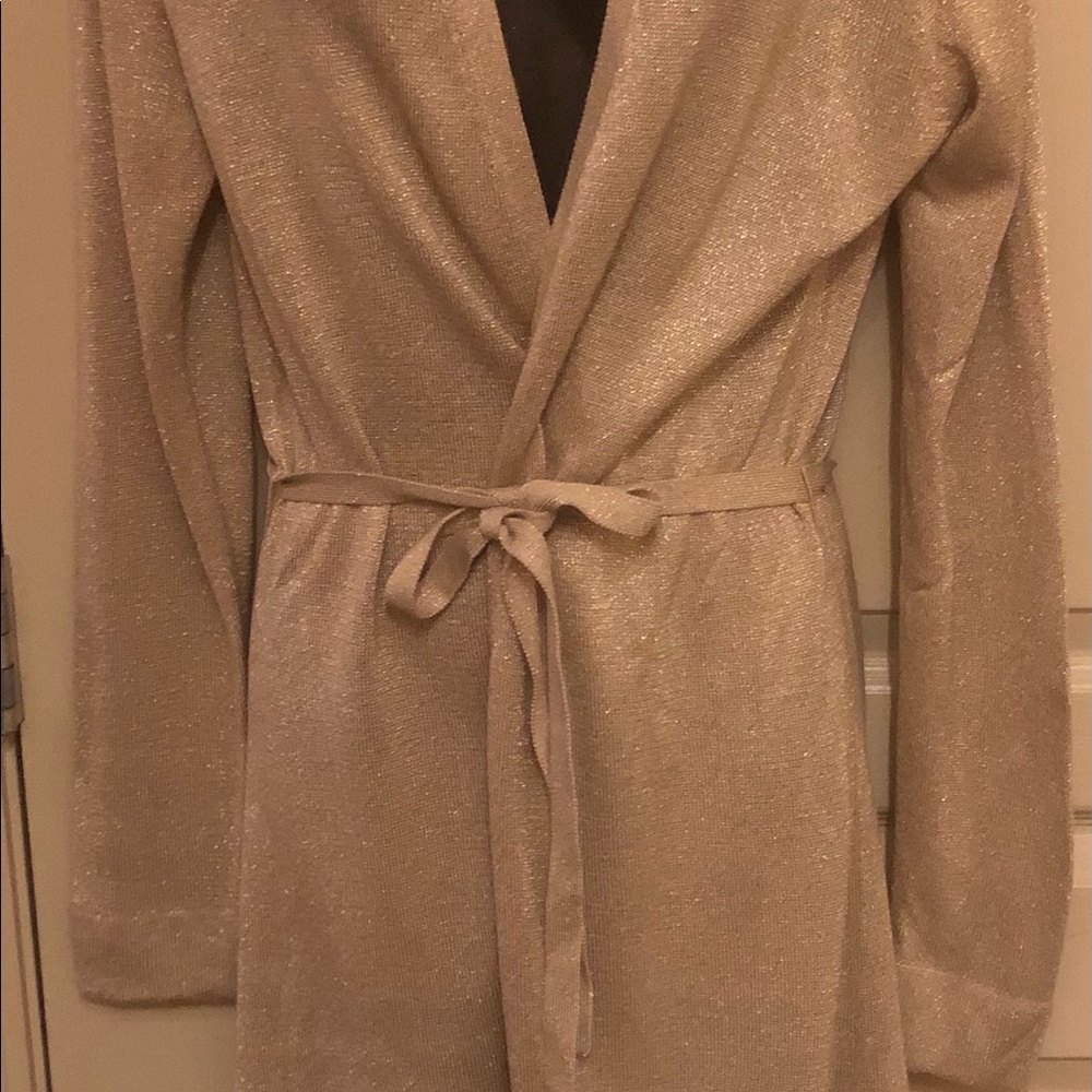 Karen Kane Long Shimmer Gold long sweater Size L